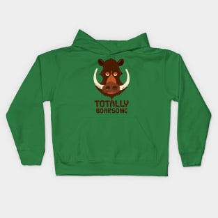 Totally Boarsome - Cartoon Boar Pun. Kids Hoodie